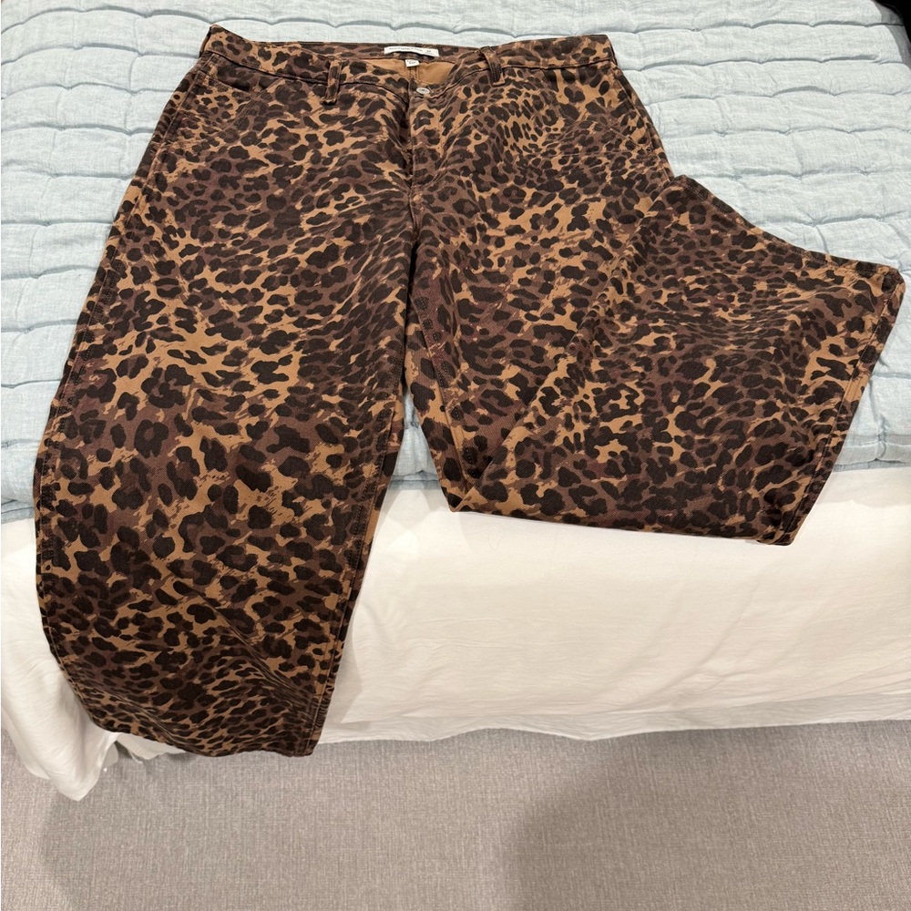 Abercrombie curve love 90s straight Leopard print Jeans